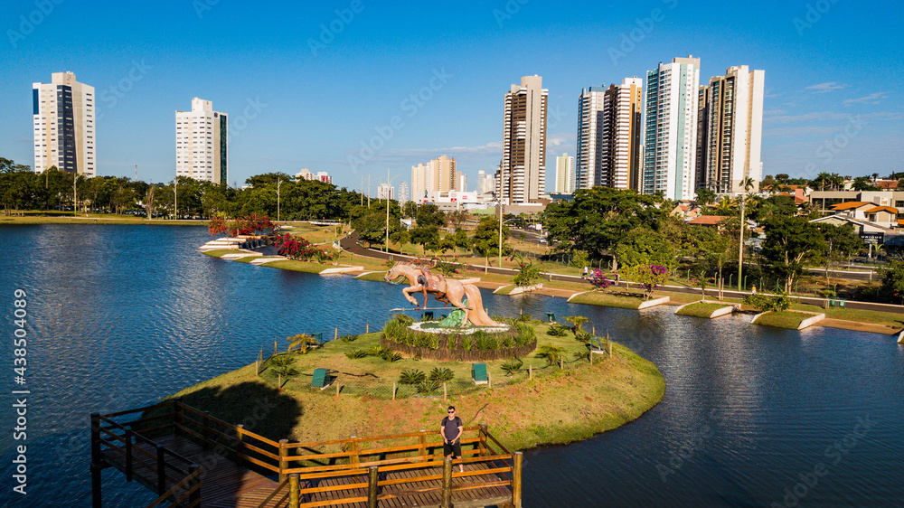 Vista aérea do Parque das Nações Indígenas em Campo Grande